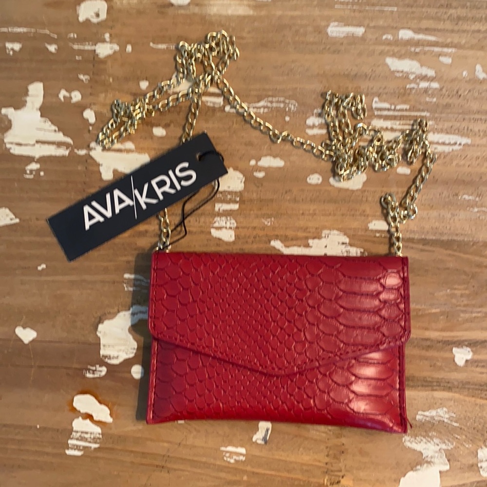 Ava Kris snakeskin credit card/mini crossbody